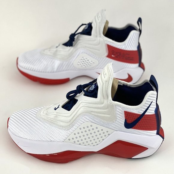 Nike LeBron Soldier 14 USA Red White Men's Basketball Sneakers Shoes - Picture 2 of 12